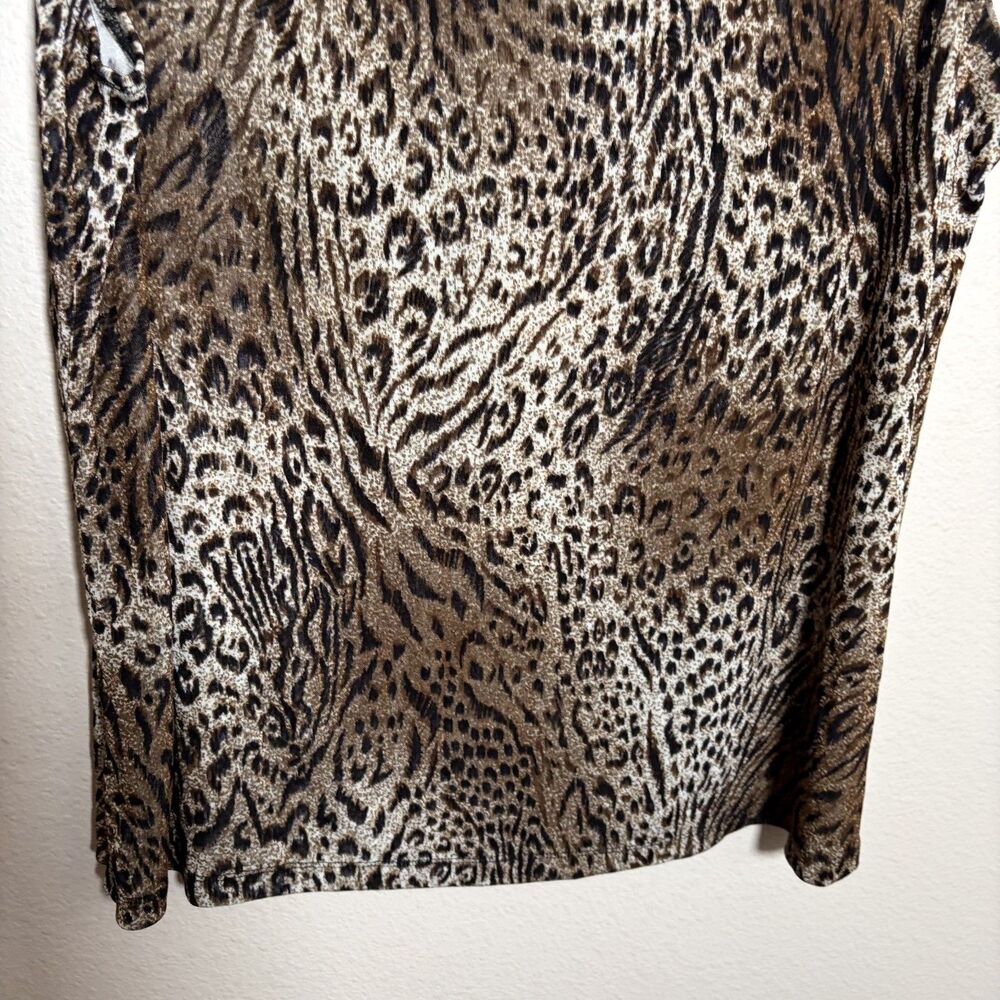 Citiknits Tank Top Women's 1X Made in USA Cheetah Sleeveless Round Neck Shirt - Picture 4 of 8